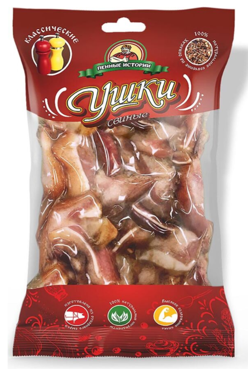 Ушки свиные копчено-вареные ПЕННЫЕ ИСТОРИИ 90гр Классические 1/30шт