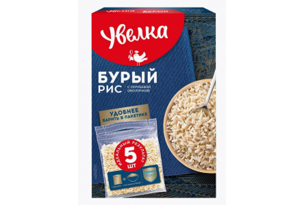 Крупа в пакетах УВЕЛКА 5*80гр Рис Бурый 1/6шт