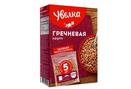 Крупа в пакетах УВЕЛКА 5*80гр Гречневая 1/6шт