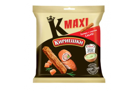 Сухарики КИРИЕШКИ MAXI 50г+25мл Ролл Сяке Маки+соус васаби 1/32шт