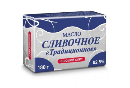 Масло сливочное СИНИЙ УЗОР 180гр Традиционное 82,5% 1/12шт