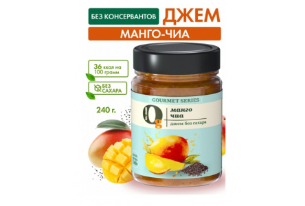 Диет Джем НОЛЬ ГРАММ 240гр Манго/чиа 1/8шт