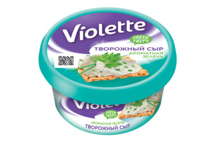 Сыр творожный VIOLETTE 140гр с зеленью 1/8шт