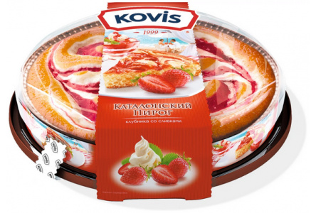Пирог KOVIS 400гр Клубника со сливками 1/6шт