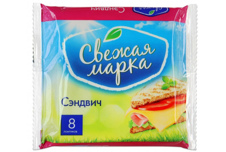 Продукт плавленый с сыром СВЕЖАЯ МАРКА 130гр 45% Сэндвич слайсы 1/12шт