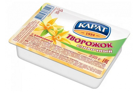 Продукт творожный КАРАТ 230гр 10% Ваниль 1/8шт