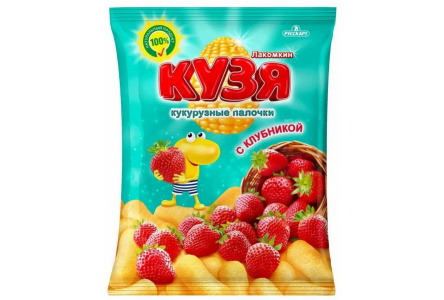 Кукурузные шарики КУЗЯ ЛАКОМКИН 100гр Клубника 1/15шт
