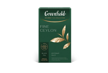 Чай черный GREENFIELD 90гр Файн Цейлон листовой 1/12шт