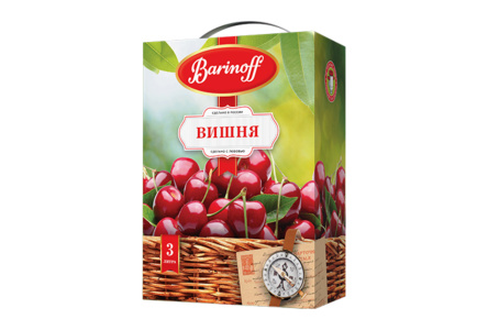 Напиток сокосодержащий BARINOFF 3л Вишня б/б 1/4шт