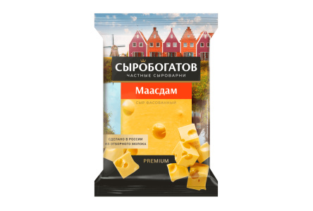 Сыр СЫРОБОГАТОВ 180гр 45% Маасдам 1/12шт