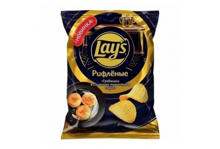 Чипсы LAYS 105гр Гребешки в сливочном соусе 1/20шт