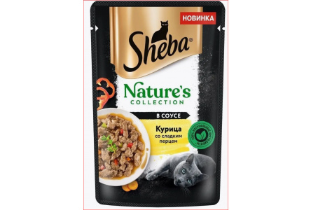 Корм д/кошек SHEBA 75гр Natures Collection курица со сладким перцем в соусе 1/28шт