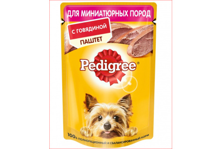 Корм д/собак мел пород PEDIGREE 80гр паштет говядина 1/24шт №10166893