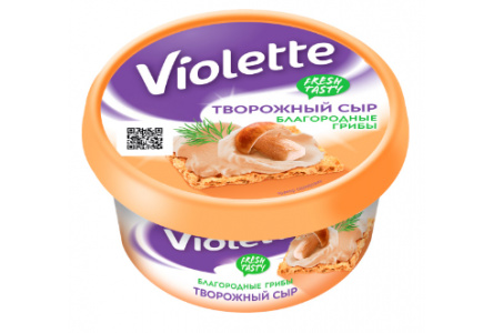 Сыр творожный VIOLETTE 140гр Благородные грибы п/ст 1/8шт