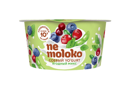 Йогурт соевый NEMOLOKO 130гр Ягодный микс пл/ст 1/6шт