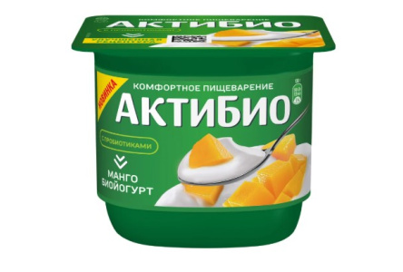 Биойогурт АКТИБИО 130гр 3,0% Манго 1/12шт