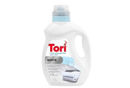 Гель д/стирки TORI 1л White 1/9мл