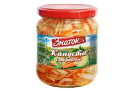 Капуста маринованная ЗНАТОК 480гр С морковью 1/6шт