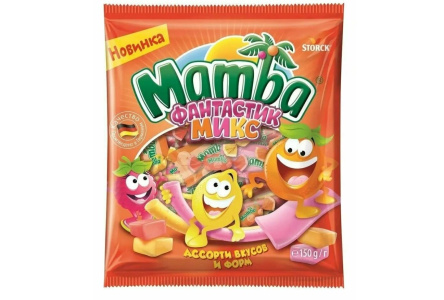 Жевательная конфета MAMBA 150гр Фантастик микс 1/24шт