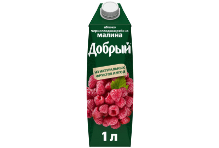 Сок/Нектар ДОБРЫЙ 1л Яблоко/Черноплод рябина/малина 1/12шт