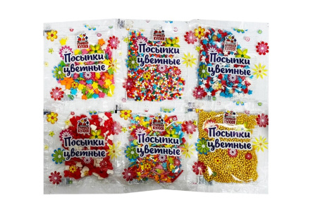Посыпка кондитерская ОТЛИЧНАЯ КУХНЯ 10гр Ассорти 1/200шт