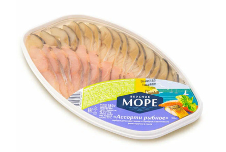 Ассорти ВКУСНОЕ МОРЕ 180гр ф/к Горбуша/Скумбрия в масле 1/20шт