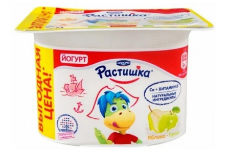 Йогурт РАСТИШКА 110гр 3% Яблоко/груша 1/12шт Продукт без заменителя молочного жира