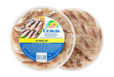 Пресервы SANGUSTO 150гр Сельдь филе в масле 1/18шт