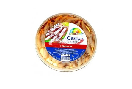 Пресервы SANGUSTO 150гр Сельдь филе в масле с дымком 1/18шт
