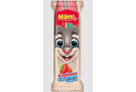 Диет Батончики мюсли MATTI KIDS 24гр Клубника 1/24шт