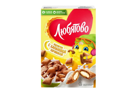 Завтрак ЛЮБЯТОВО 220гр Подушечки с банановой начинкой 1/11шт