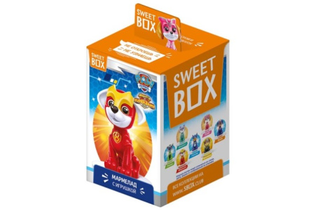Мармелад SWEETBOX 10гр Щенячий патруль 2 с игрушкой в коробочке 1/10шт
