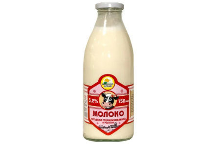 Молоко ДЕРЕВЕНСКИЙ ДВОРИК 750мл 3,2% Коровье питьевое стерилизованное ст/б 1/6шт