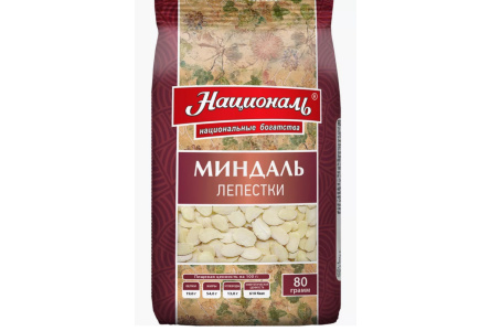 Миндаль НАЦИОНАЛЬ 80гр Лепестки 1/12шт