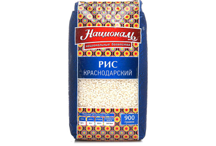 Крупа НАЦИОНАЛЬ 900гр Рис Краснодарский 1/12шт