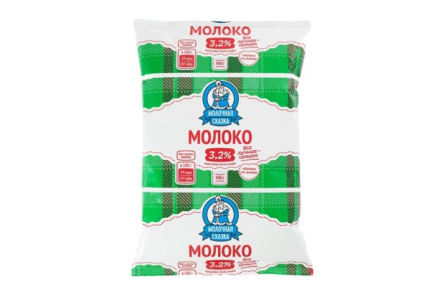 Молоко МОЛОЧНАЯ СКАЗКА 0,9 л 3,2% ультрапастеризованное Гост БМК т/ф 1/12шт Продукт без заменителя м