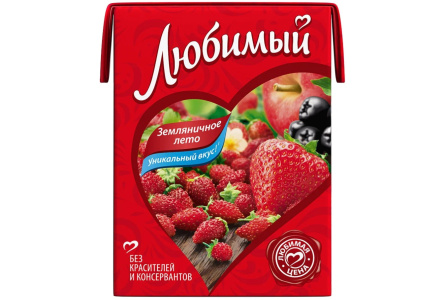 Сок/Нектар ЛЮБИМЫЙ 0,3л Яблоко/рябина/клубника/земляника ПЭТ 1/6шт