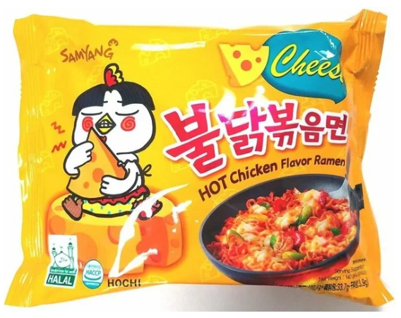 Лапша SAMYANG Hot Chicken Cheese 140гр Острая курица/сыр м/у 1/40шт