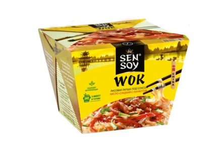 Лапша рисовая SEN SOY 125гр под китайским соусом WOK 1/12шт коробка