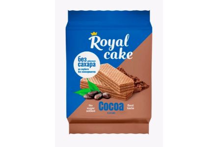 Вафли ROYAL CAKE 120гр На сорбите с какао 1/10шт
