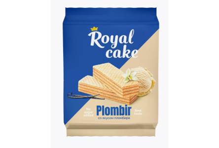 Вафли ROYAL CAKE 120гр На сорбите со вкусом пломбира 1/10шт