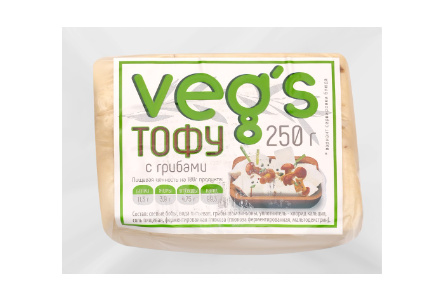 Продукт соевый Тофу Veg`s 250гр с Грибами 1/8шт