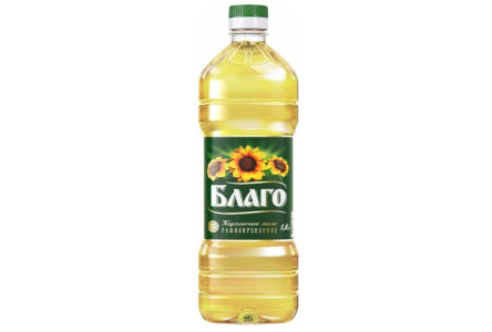 Масло подсолнечное БЛАГО 1,8л рафинированное 1/6шт