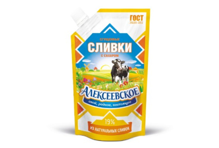 Сливки сгущенные АЛЕКСЕЕВСКОЕ 270гр С сахаром 19% д/п 1/12шт