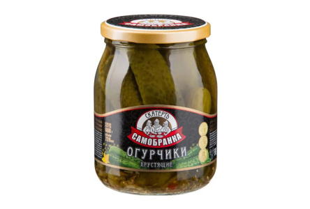 Огурчики СКАТЕРТЬ-САМОБРАНКА 720мл Хрустящие маринов ст/б 1/8шт