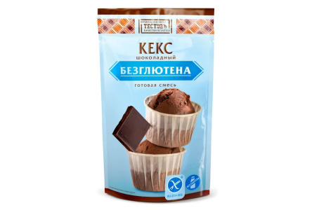 Смесь д/выпечки кексов ТЕСТОВЬ 250гр Шоколадный безглютеновый 1/6шт