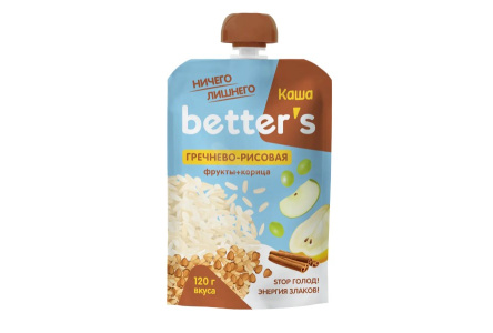ДП Каша BETTER S 120гр Гречка/Рис/Яблоко/Корица м/у 1/12шт