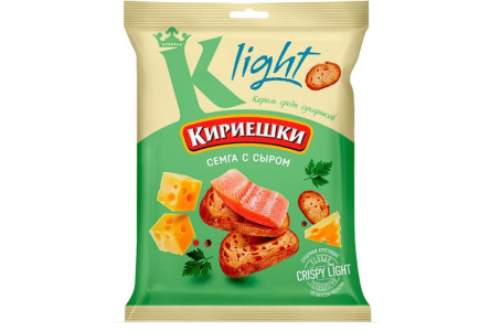 Сухарики КИРИЕШКИ ЛАЙТ 80гр Семга/Сыр 1/22шт РВС187