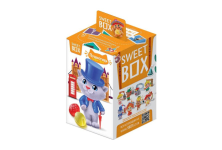 Мармелад SWEETBOX 10гр Пушистики котята 5 с игрушкой в коробочке 1/10шт