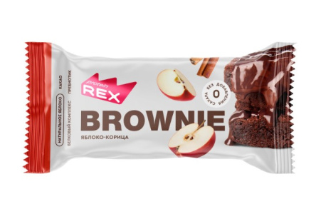 Батончик PROTEIN REX 50гр Брауни Яблоко/корица 1/12шт